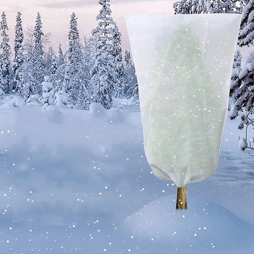 

8pcs Non-Woven Plant Frost Protection Cover Waterproof Windproof Winter Plant Protector For Outdoor Trees Freeze Proof Bags