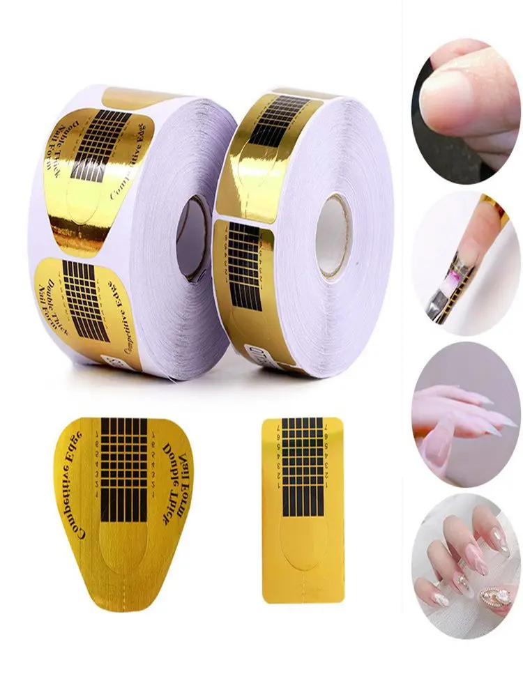 50/100/500 Pcs Nail Tools Manicure Paper Holder Rectangular Horseshoe Auxiliary Bracket Phototherapy Lengthened Fingernail