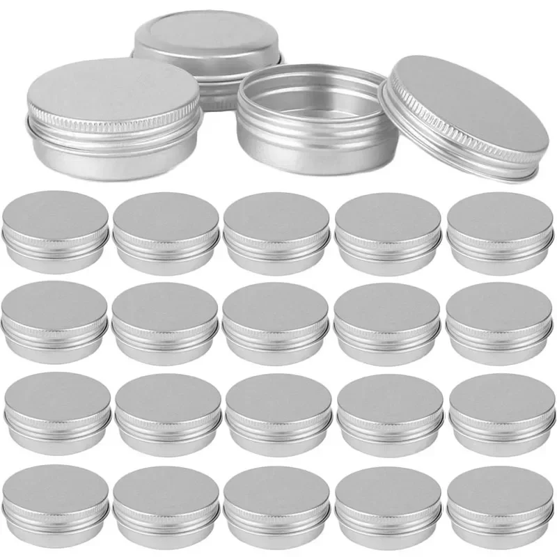 

20/10Pcs 5g 10g 15g 20g 30g 50g Empty Silver Aluminum Tins Cans Travel Lip Gloss Balm Containers Cosmetic Tea Candle Spice Jars