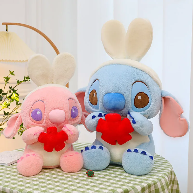 Disney Stitch Angel Plush Toys Kawaii Anime Cartoon Boojiboo Soft Stuffed Kid's Accompany Cute Dolls Boy Children Birthday Gift