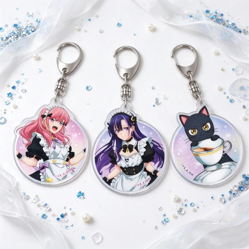 Acrylic Pendant Keychain Anime The Classroom of a Black Cat and a Witch 6CM Claude Sirius/Spica Virgo/Aria Aquarius Collection