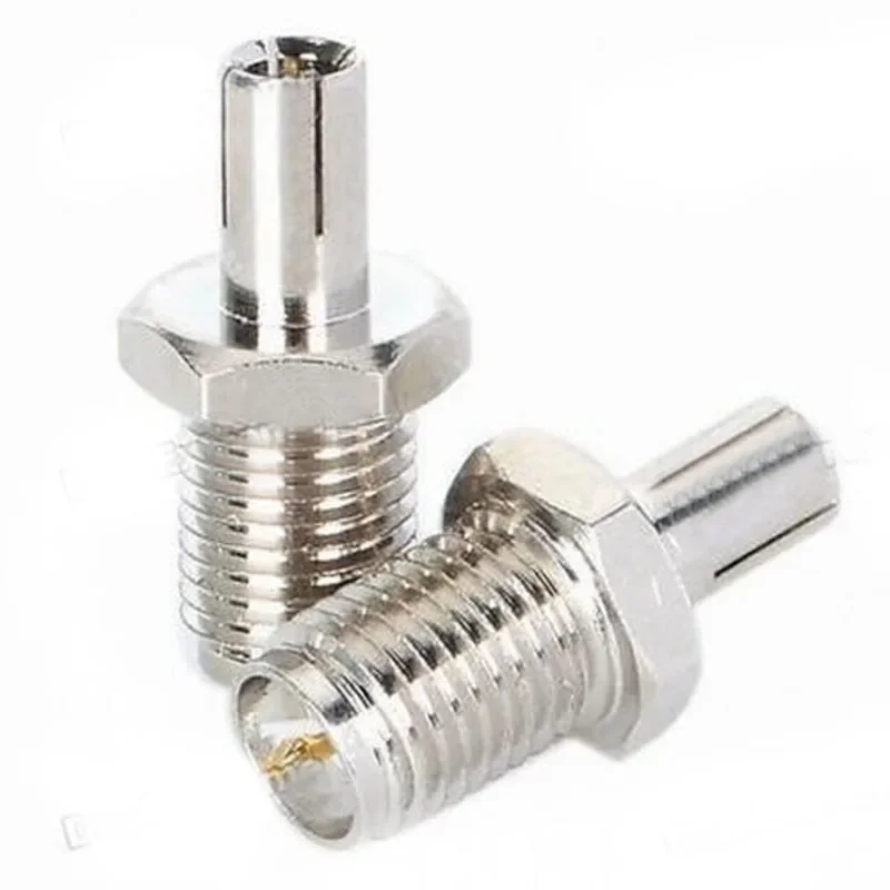 

RP SMA-TS9 Stright Coaxial Coax Jack Adapter RP SMA Female to TS9 Male Adapter SMA Male to TS9 Plug Connector Silver