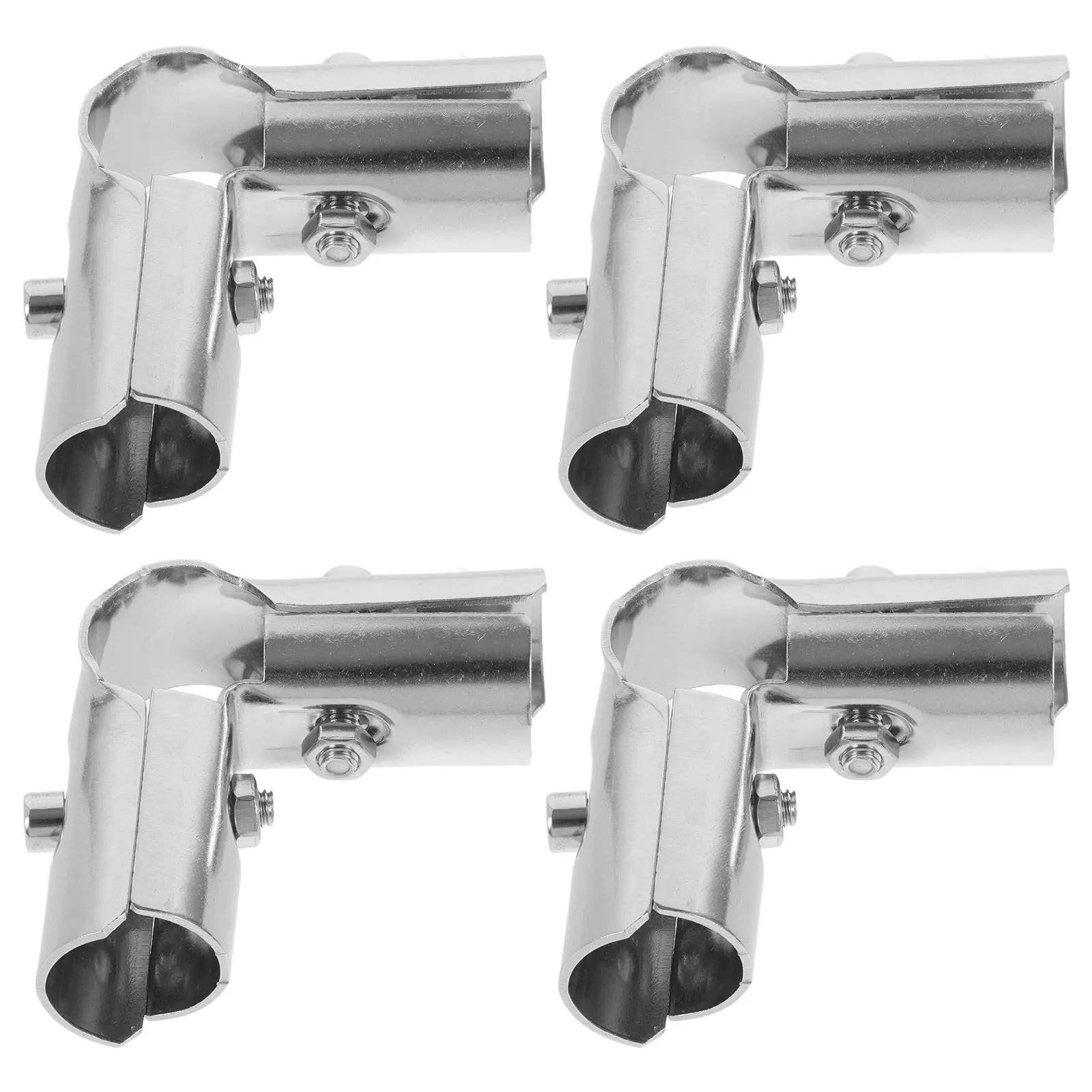 4Pcs Stainless Steel Pipe Corner Connector for Drying Racks Adjustable Telescopic Angle Tee Fitting Compatible with Single
