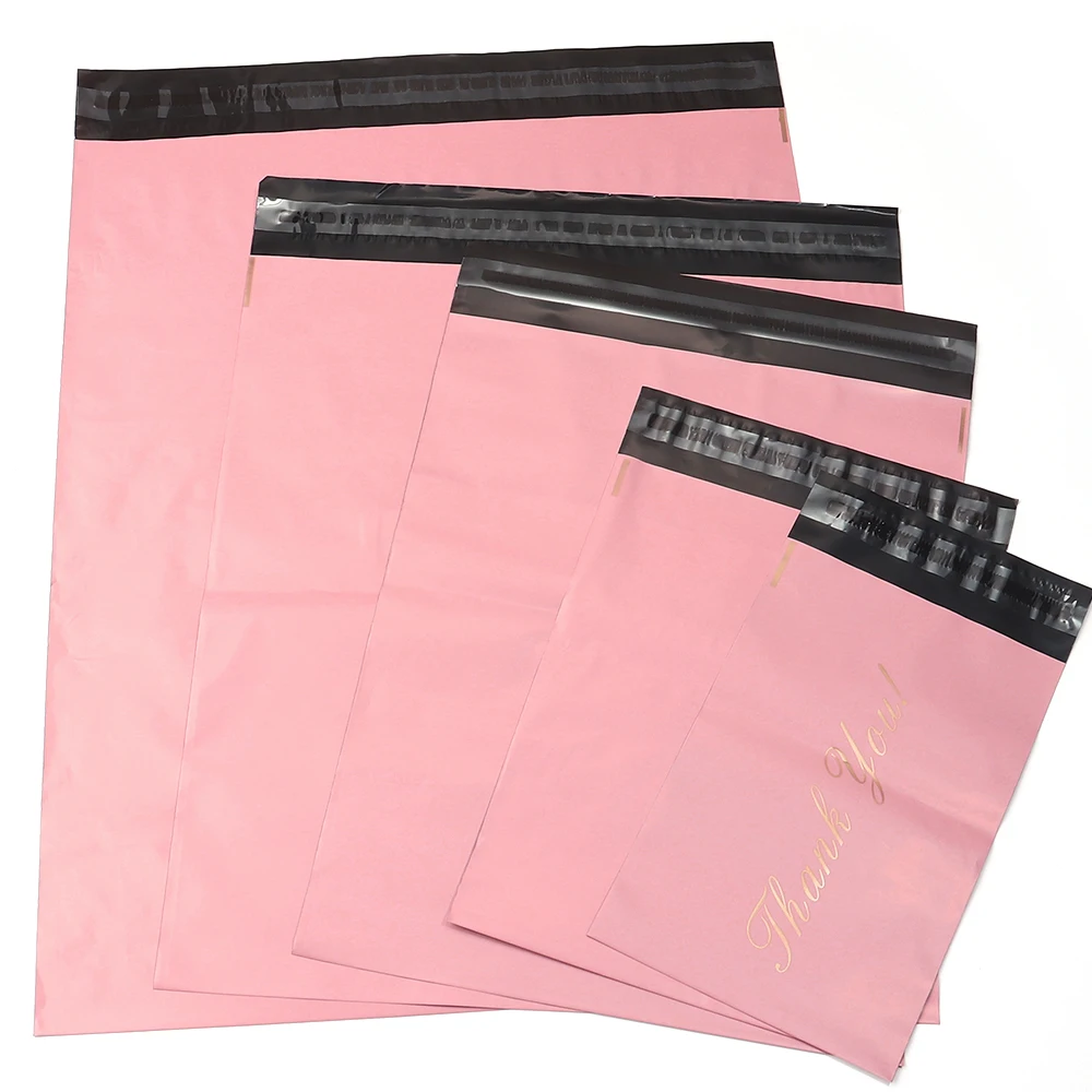 

5-10pcs Pink Poly Mailer Shipping Bags THANK YOU Self Adhesive Waterproof Express Mailing Pouch Envelope Logistics Courier Bag