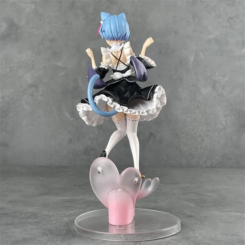 Re:ZERO życie w innym świecie startowego Rem Nekomimi Ver. Figurka z PVC w skali 1/8 figurka Anime prezent dla kolekcja zabawek lalki