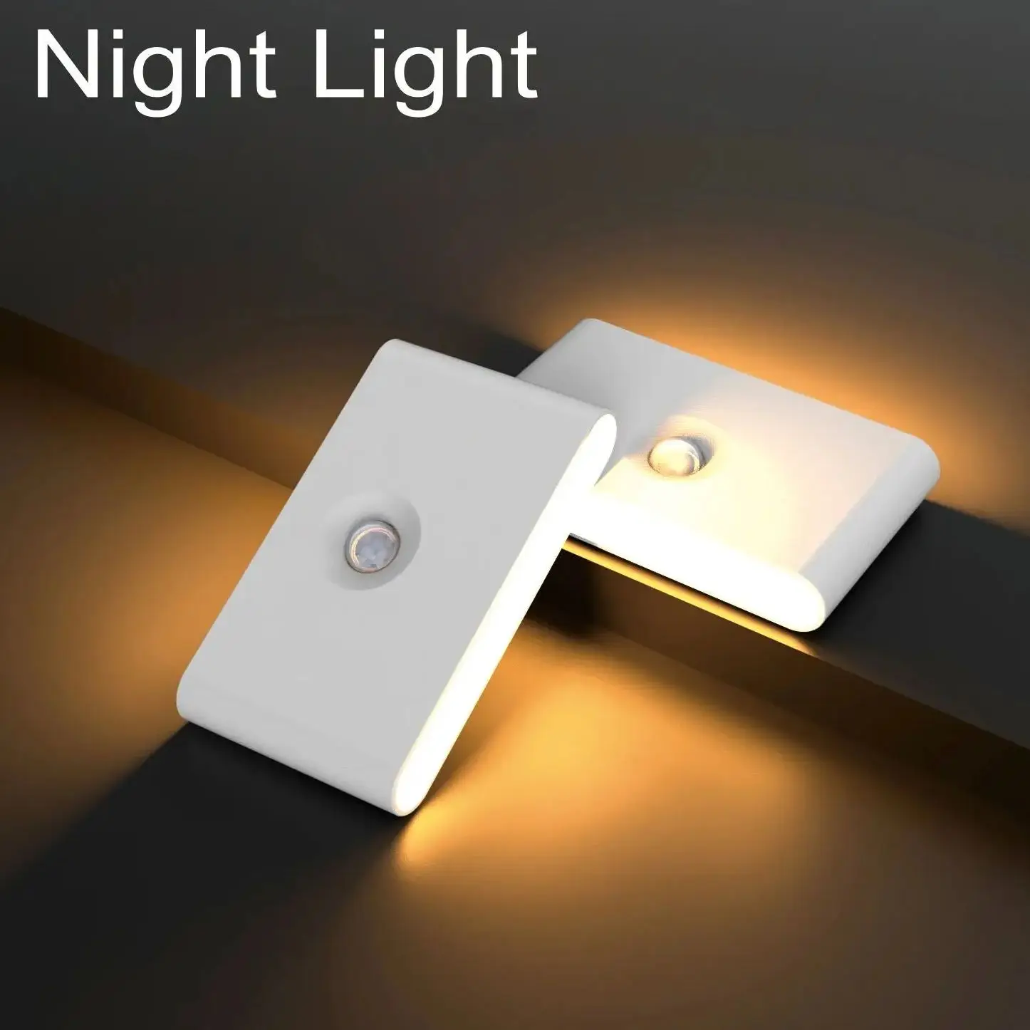 2000K 0.2W LED Motion Sensor Night Lights Type-C Rechargeable Magnetic Attraction Wall Lamp for Bedroom Stair Toilet Lighting