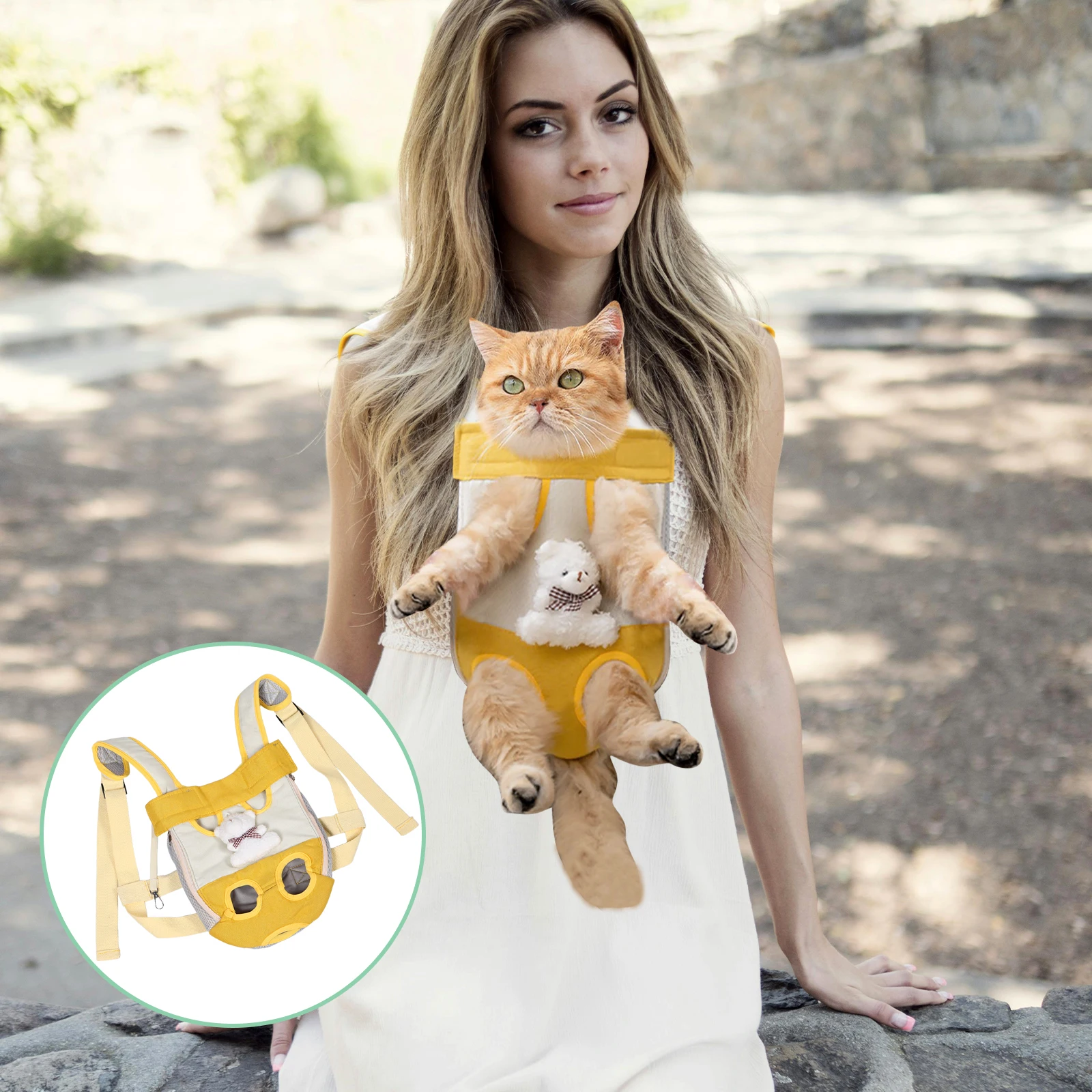 

Pet Backpack for Going Out Backpacks Double Shoulder Cat Transport Bag Carry The Front Carrier Animal Small Dogs
