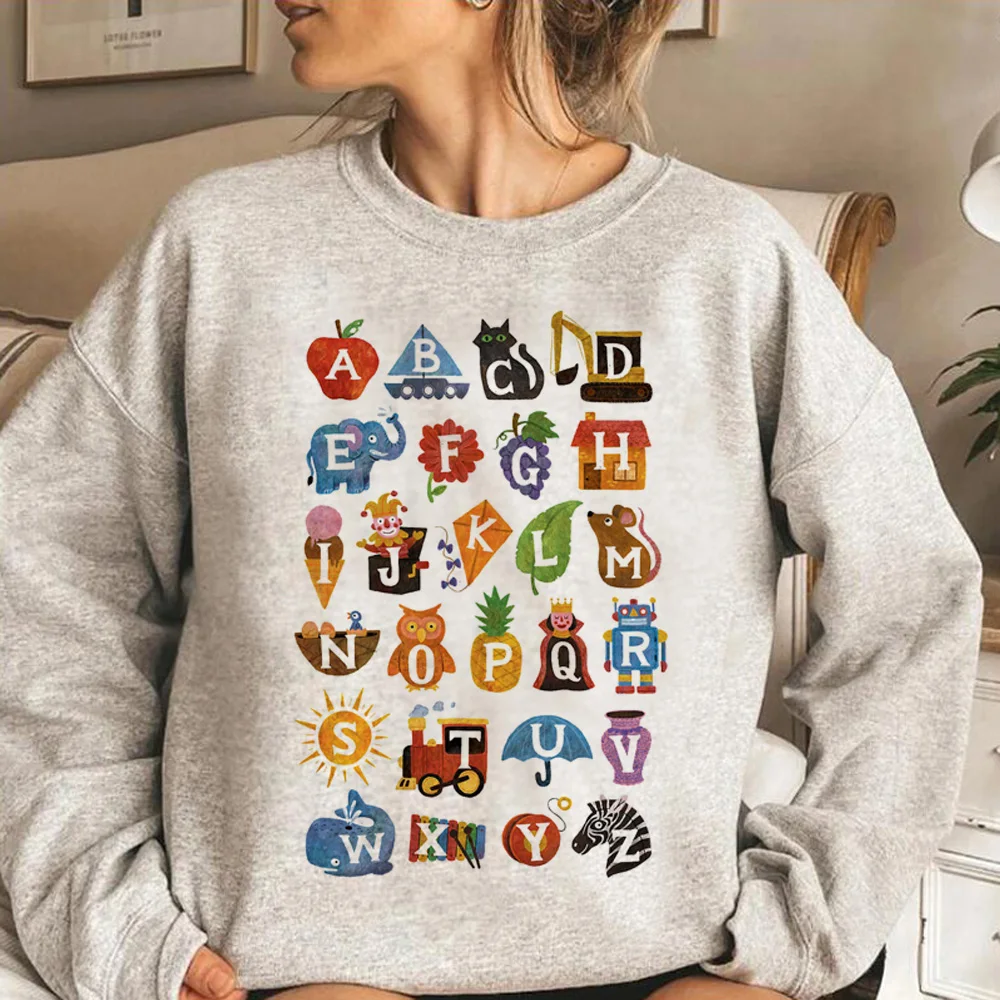 All for the Alphabet hoodies women graphic y2k aesthetic clothing sweatshirts women graphic pulls