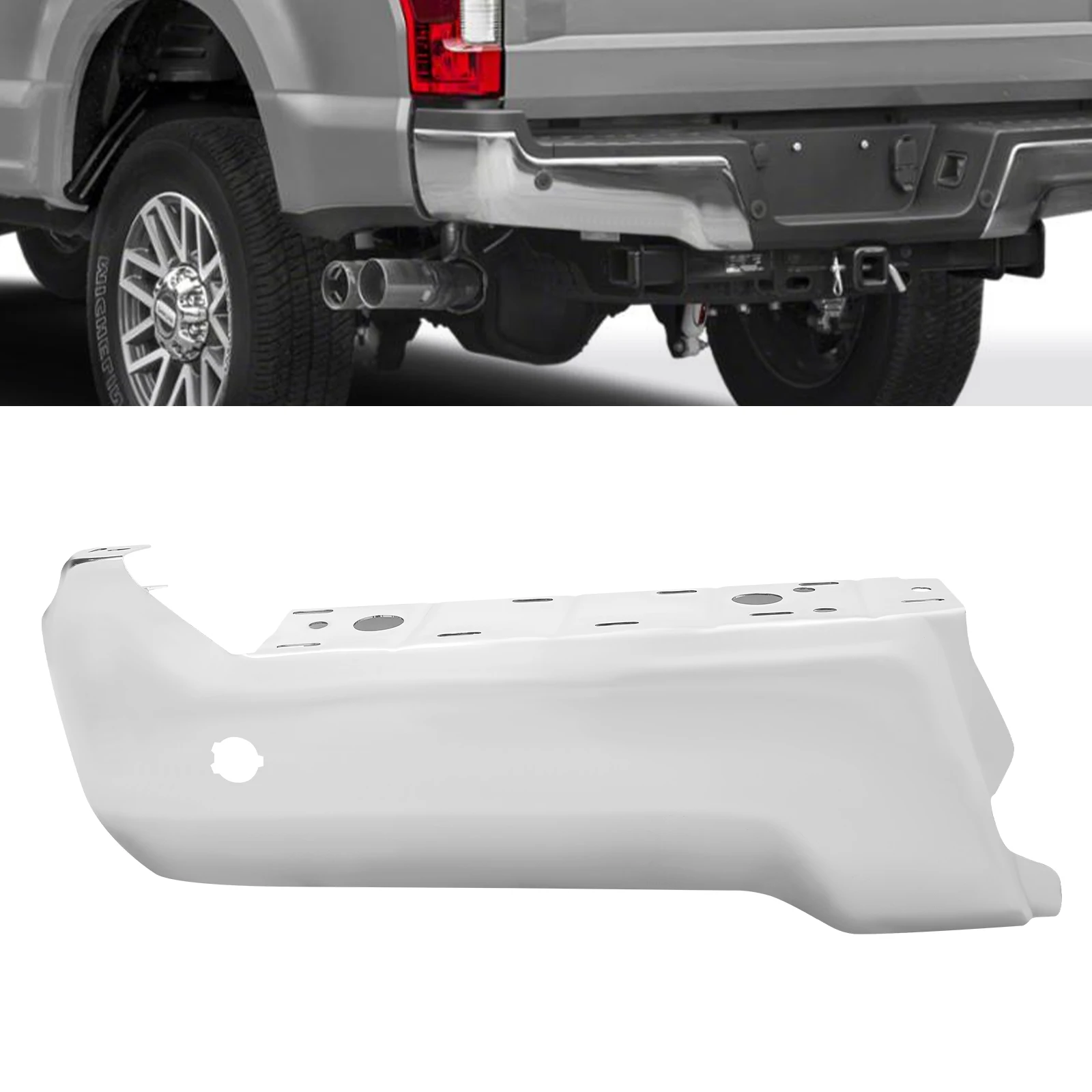 

Rear Left Bumper Face Bar, Bumper Face Bar for 2017-2022 Ford F250 F350 w/ Park, Rear Driver Side Bumper End