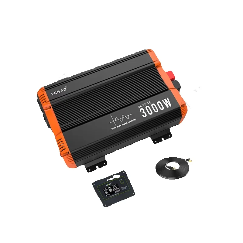 FCHAO 3000 Watt 50Hz Wechselrichter EU-Stecker DC 24V zu AC 220V/230V Reiner Sinuswellen-Wechselrichter für den Heimgebrauch, Wohnmobile und Outdoor-Reisen
