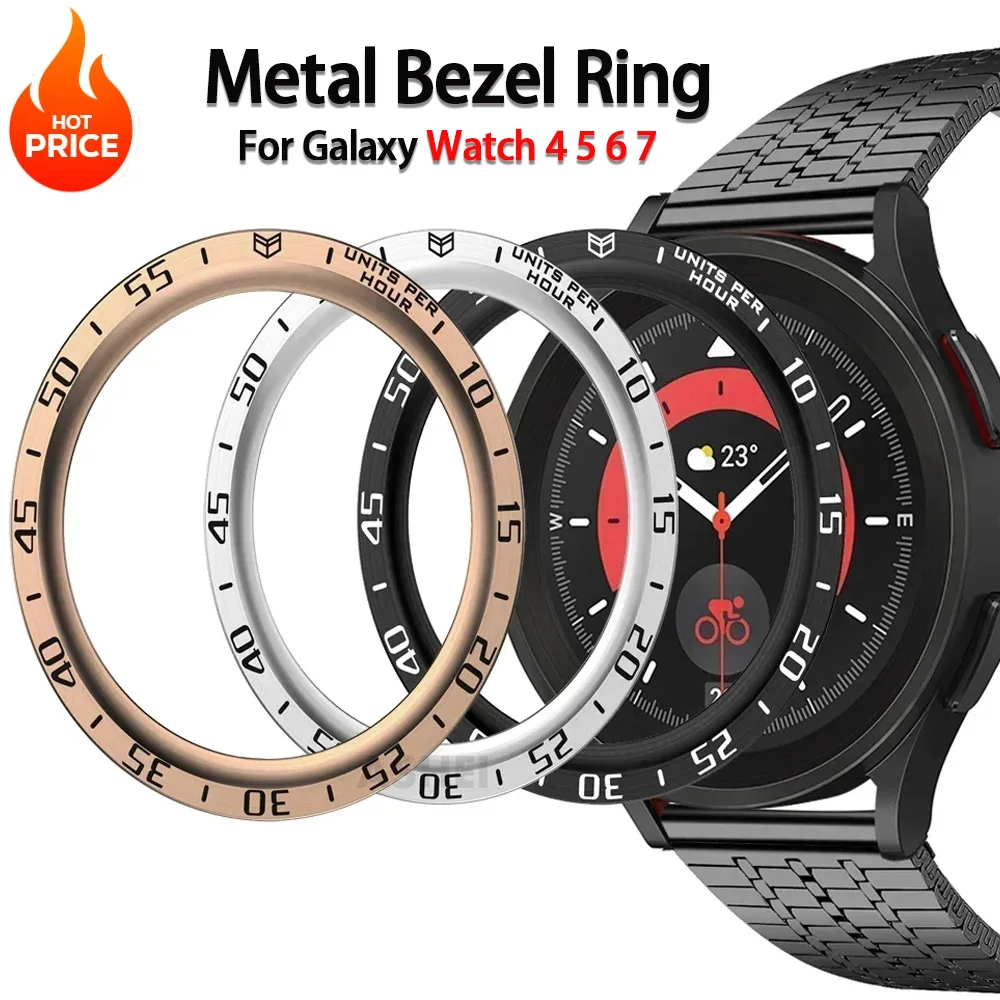 Metall-Lünettenring für Samsung Galaxy Watch 6 4Classic 47mm 46 43 42mm Zeit-/Geschwindigkeitsskala Schutzhülle Watch 7/6/5/4 40mm 44mm