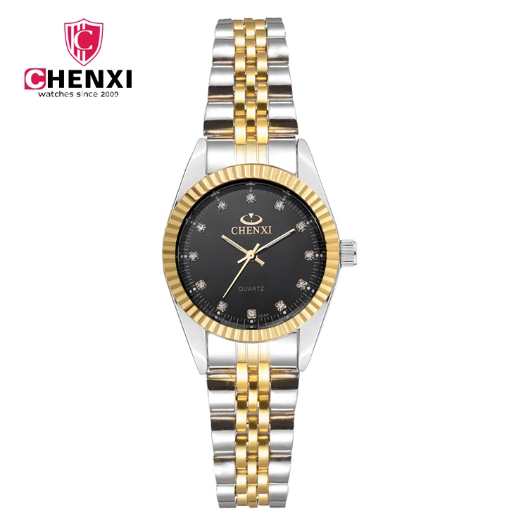 

Fashion Chenxi Top Brand Golden New Clock Gold Woman Luxury Full Stainless Steel Quartz Wholesale Gold Lady Gift Business Watch