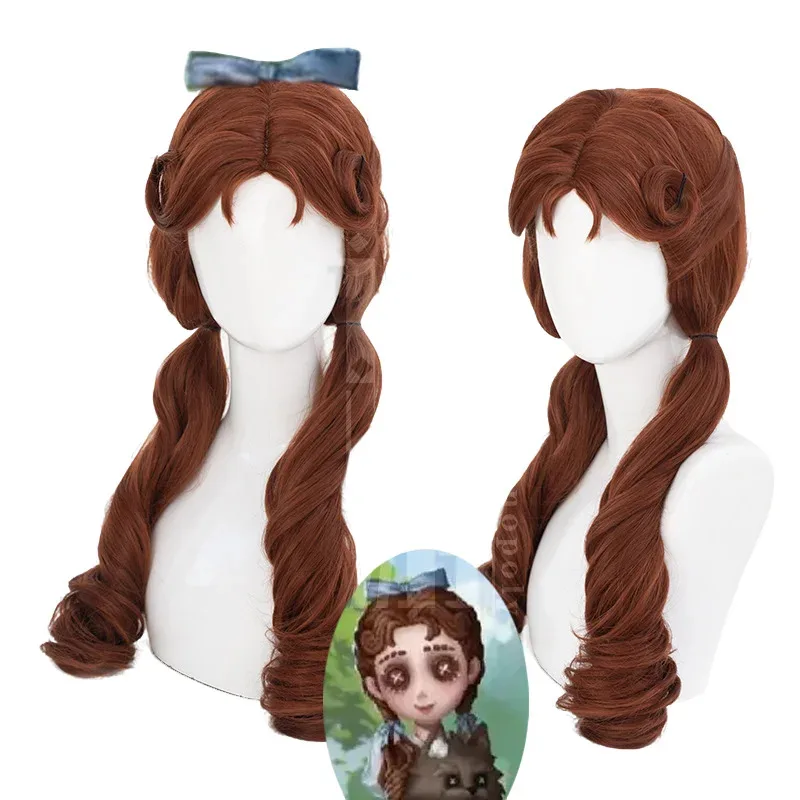

High Quality Dorothy Cos Wig 55CM Brown Medium Length Hair Heat-resistant Synthetic Hair Halloween Party Cosplay Wigs+wig Cap
