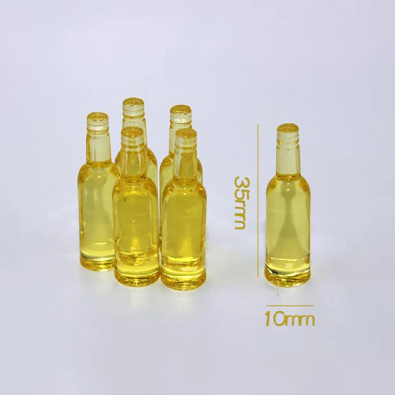 6 قطعة مصغرة البيرة النبيذ شرب زجاجة دمية الغذاء للمطبخ غرفة المعيشة ديكور 1/12 مقياس دمية الملحقات #5