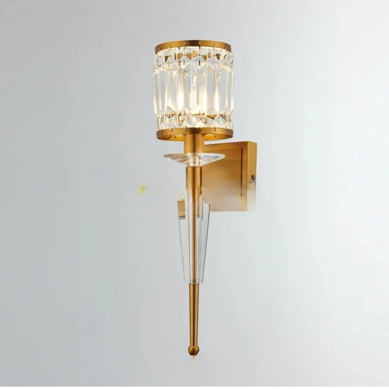 

Light luxury creative crystal wall lamp Modern simple aisle Bedroom bedside background wall lamp