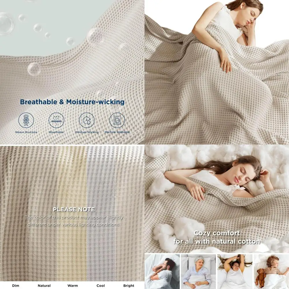 

Плед из хлопка King Size, легкое дышащее постельное белье, подходит для весны/лета, бежевый лен, 108 x 90 см