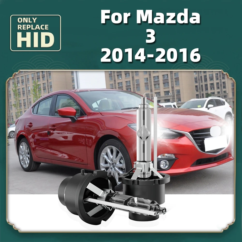 Bright DC 12V 35W D4S HID Bulbs Car Front Headlights Auto Lamp 6000K For Mazda 3 2014 2015 2016 Replace Headlamp with HID Xenon