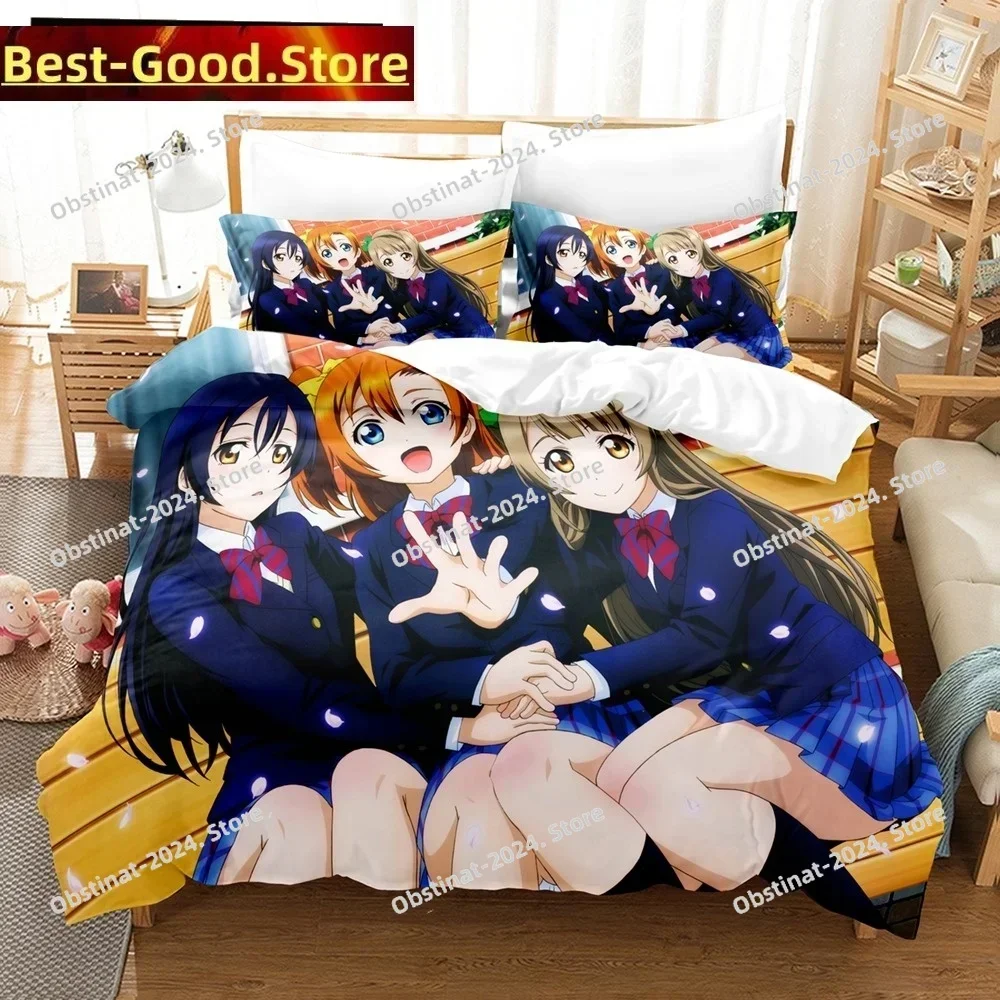 3D Cartoons LoveLive! School idol project Bedding Sets Duvet Cover Set With Pillowcase Twin Full Queen King Bedclothes Bed Linen