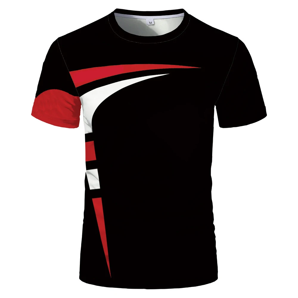 Camiseta solta estampada em 3D masculina, manga curta, blusa com decote em O, roupa esportiva casual