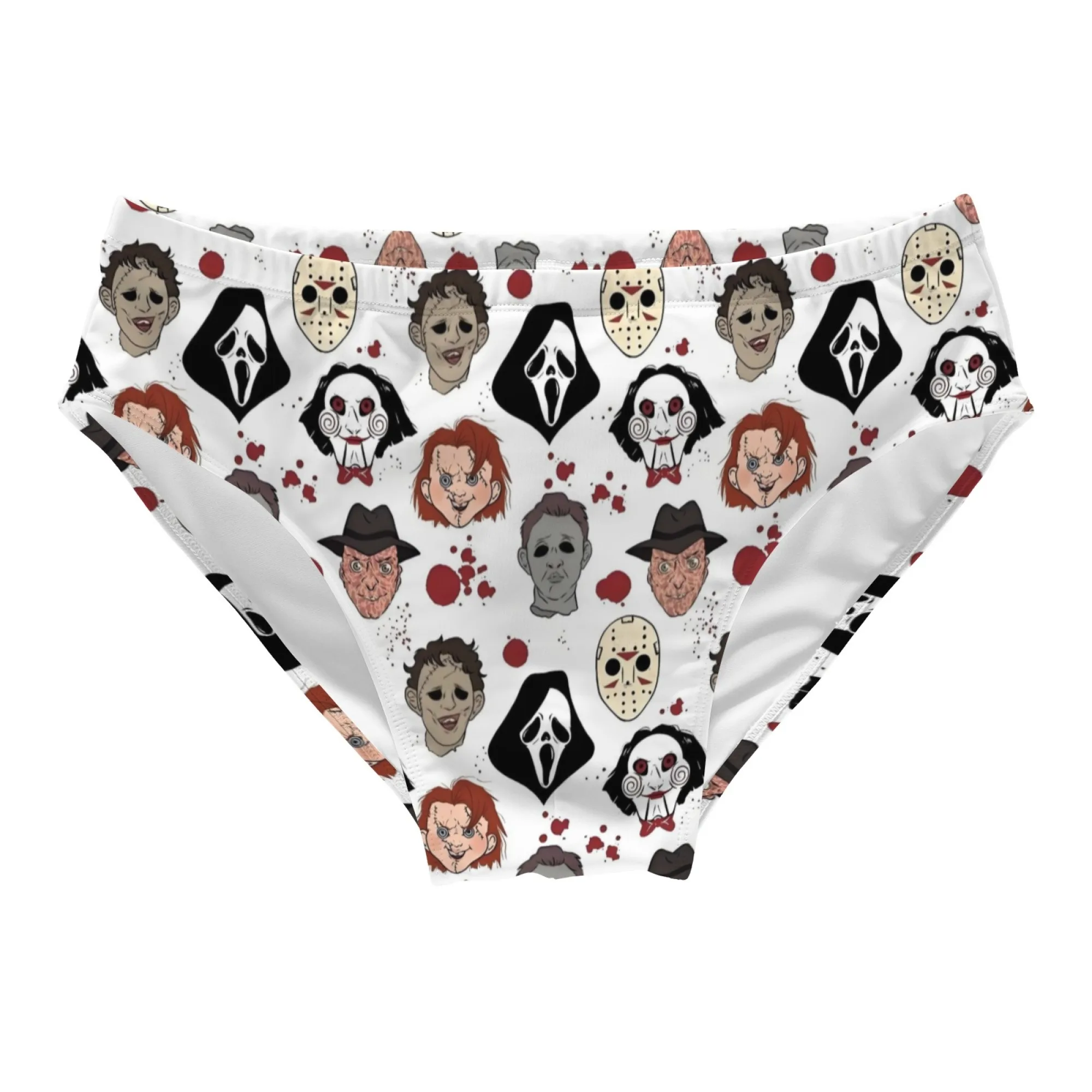 Horror Movie Theme Swimming Trunks Sexy Men's Briefs Swimwear Lightweight Comfortable Casual Beach Bikini Surf Shorts Swimsuit