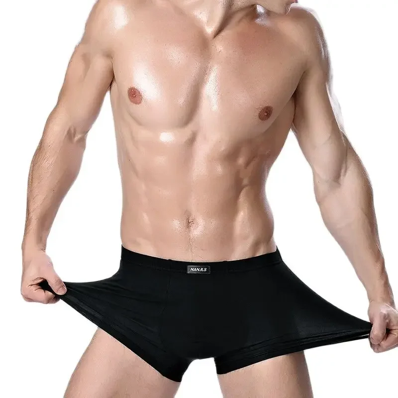 Calcinha Boxer de fibra de bambu masculina, respirável, cuecas masculinas aconchegantes, calcinha macia do homem, cuecas sexy, roupa íntima
