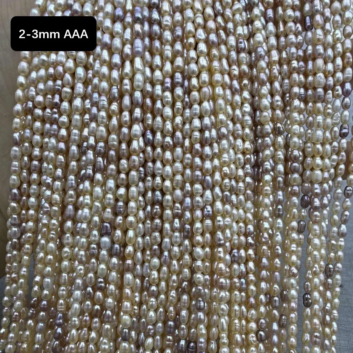 لؤلؤ المياه العذبة الطبيعية 2-3 مللي متر AAA تألق مختلط اللون الأرز شبه النهائي فضفاض حبة لصنع المجوهرات عقد دي اي واي سوار