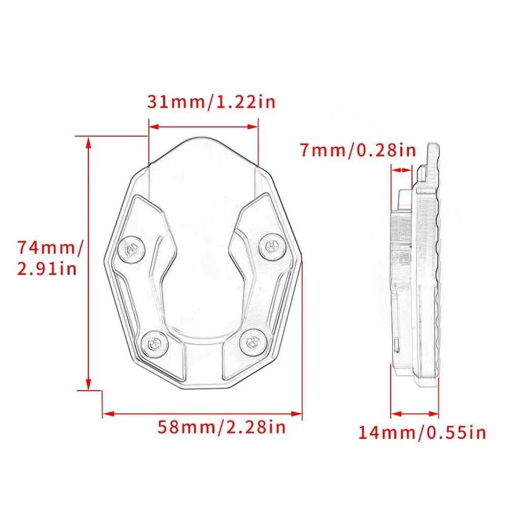حامل جانبي للدراجة النارية مضاد للانزلاق، سهل التركيب، وسادة دعم القدم للدراجة النارية، سبائك الألومنيوم، قدم آمنة #6