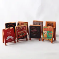 Mini pintura de pizarra, escena en miniatura del día de Halloween y Navidad, modelo de madera en miniatura para casa de muñecas, decoración del hogar para niños, 1/6, 1/12