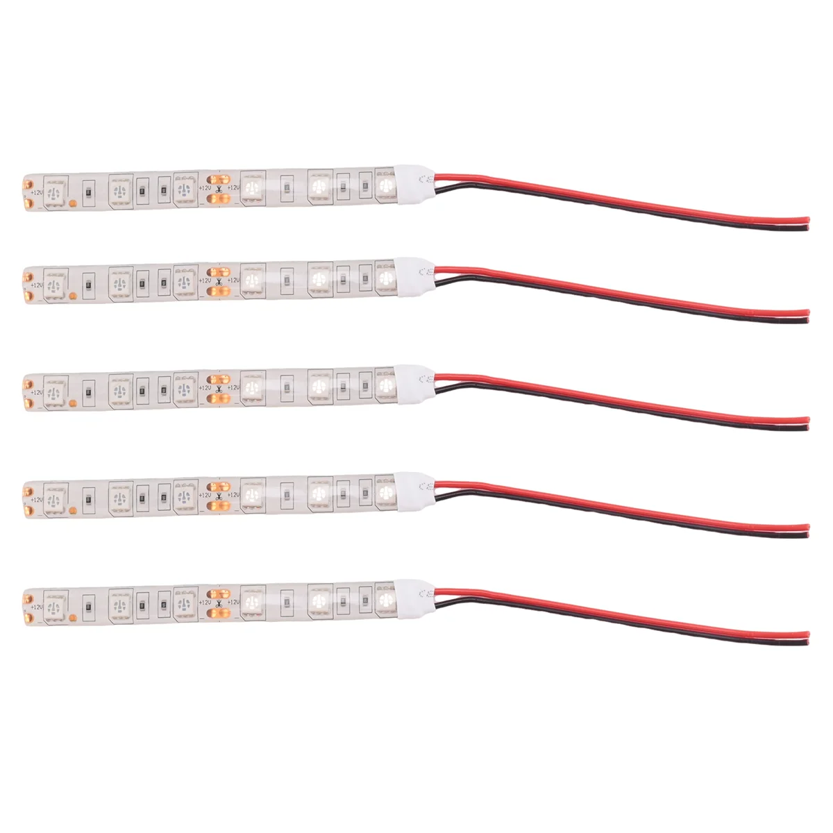 5ชิ้น10ซม. ไฟ5050แถบไฟ LED กันน้ำสีเขียว DC 12V รถเรือคาราวาน