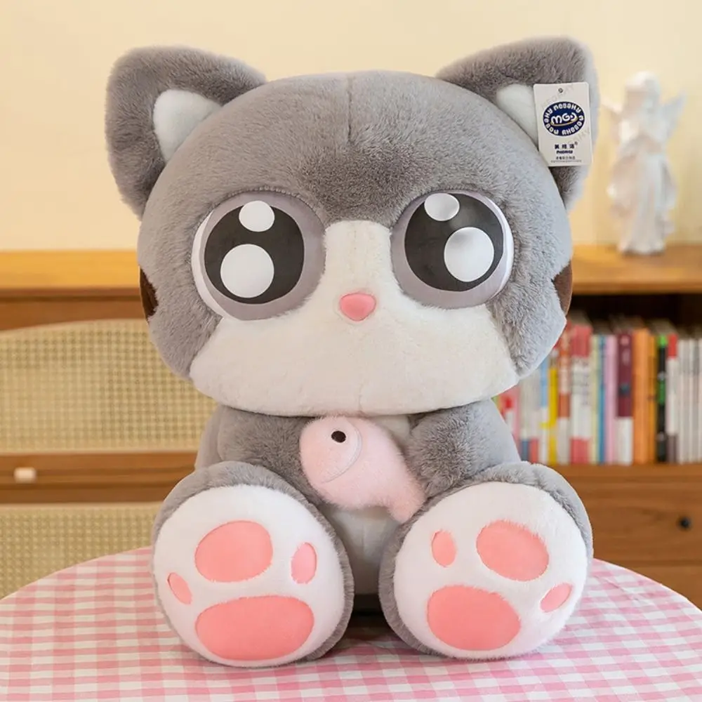 Precioso muñeco de peluche de gato con ojos grandes, Animal relleno, cerdo, juguete de peluche, gato de dibujos animados, cachorro bonito, peluches de peluche para niños