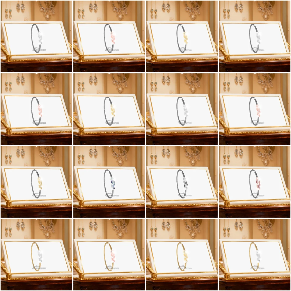 

Gryan 2025New Stainless steel rope Full Zircon Medium Lnfinite luck Bracelet female Daily Wear Party Gifts Couple Luxury Jewelry