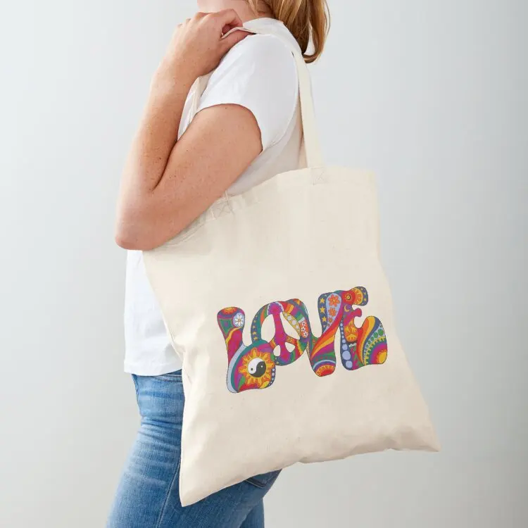 

Psychedelic Love Tote Bag Eco bag bags for women reusable shopping bags the tote bag