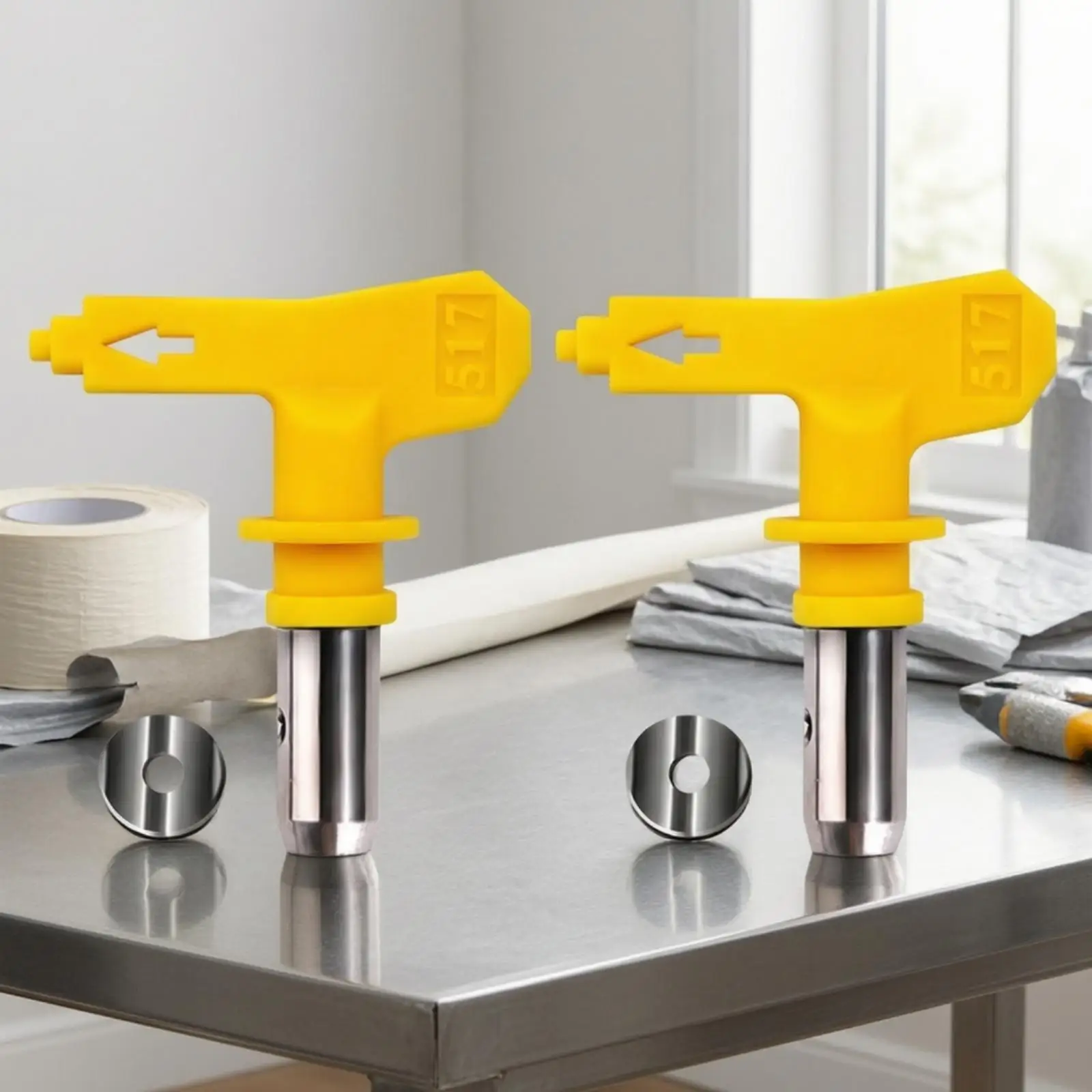 Durable Paint Spray Splash Guard for Airless Sprayer Nozzle Stainless Steel Rod with Direction Marking Tool