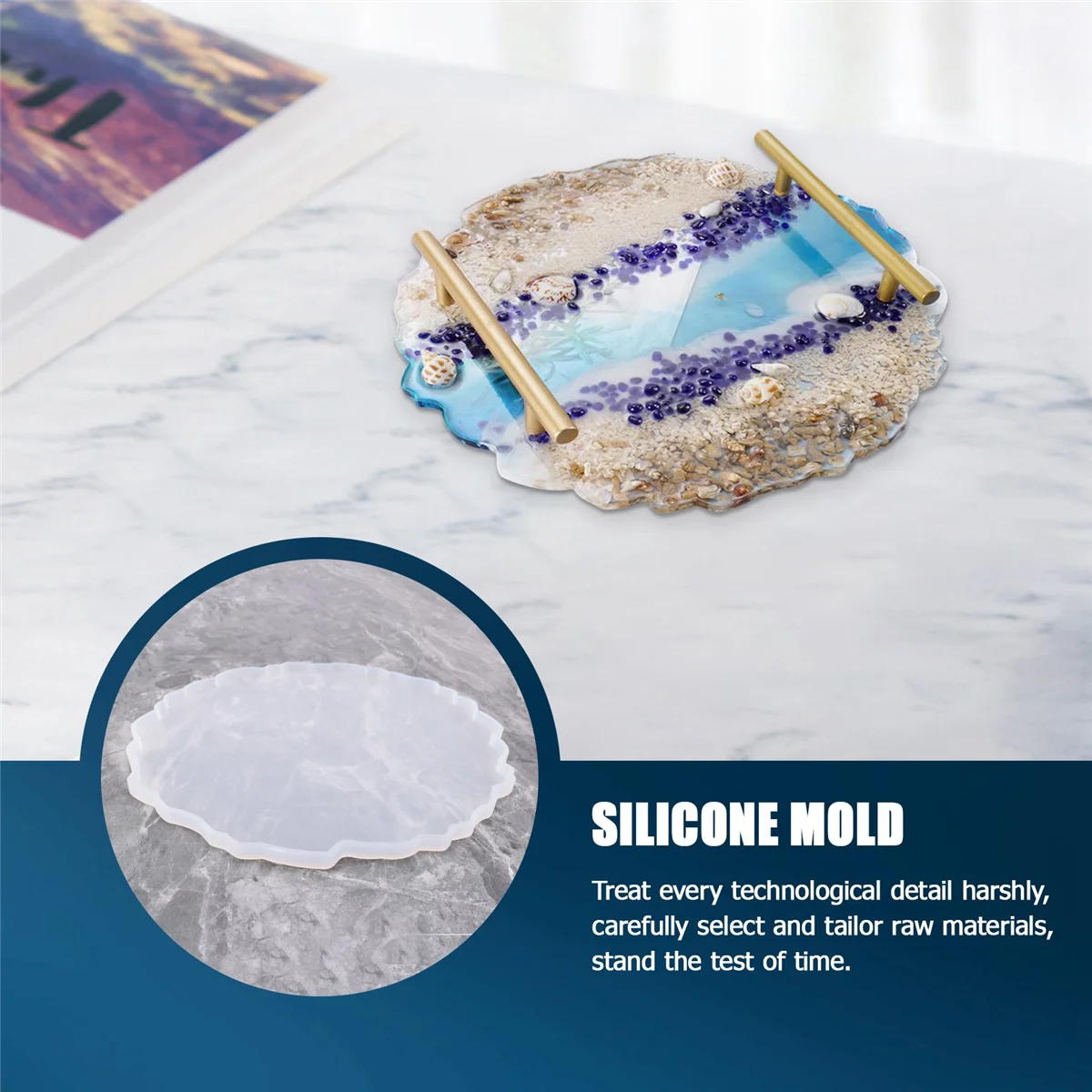 DIY Crystal Epoxy Mold Compote Swing Table Round Lace Coaster Table Decoration Silicone Mold