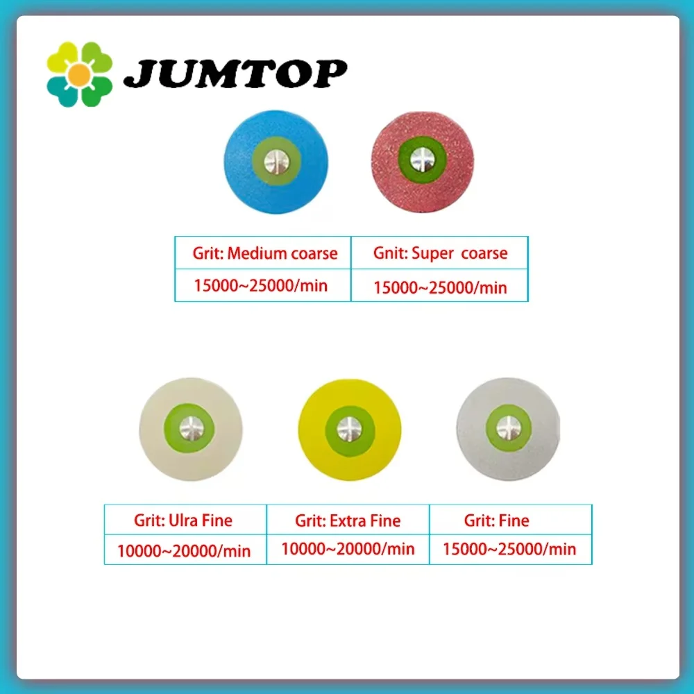 

JUMTOP Dental Rubber Diamond Polisher Wheel for Porcelain Zirconia Restorations HP 26mm Polishing Wheels Disc