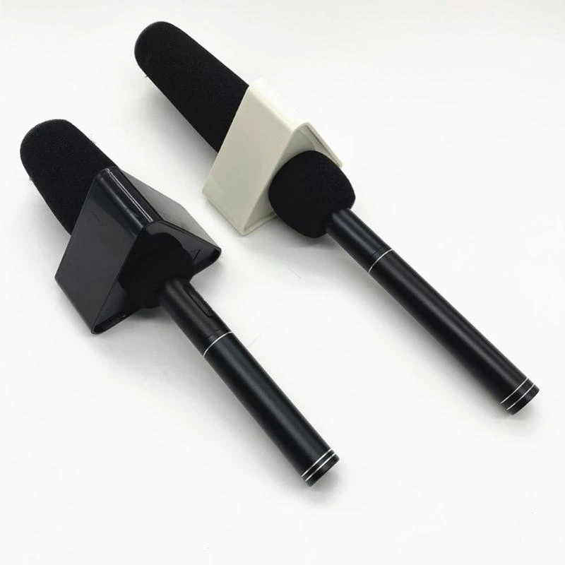 1 unidad ABS triángulo cuadrado en forma entrevista KTV micrófono Logo bandera estación alta calidad