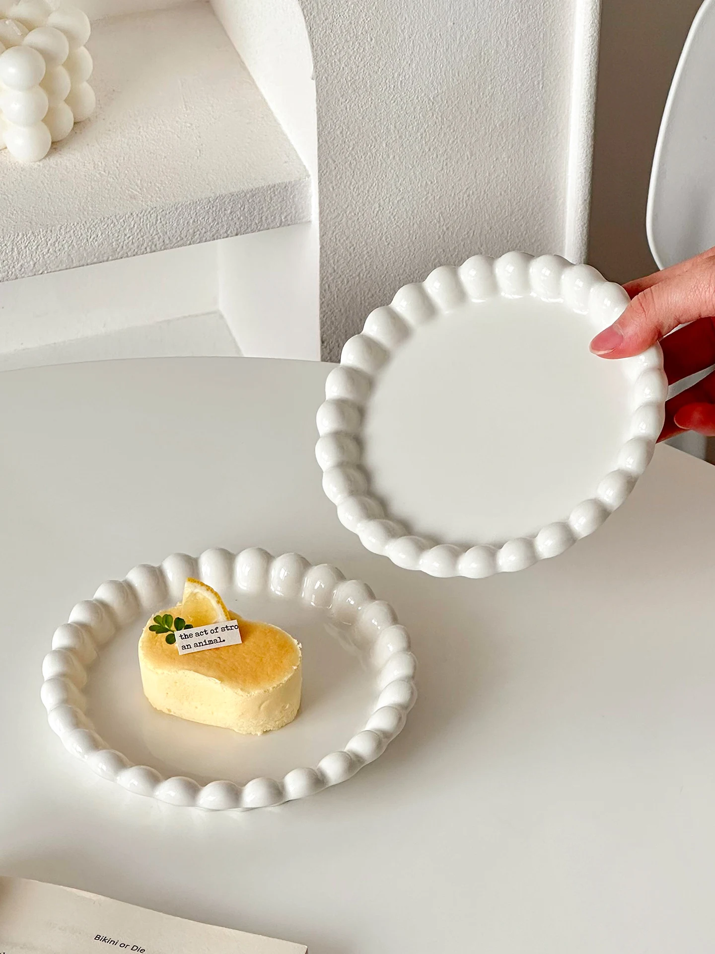 

Красивая тарелка Sucower Cerc Ele White Home Breakfast Dert Cake Plate New Home Dining Plate French Sle round De...