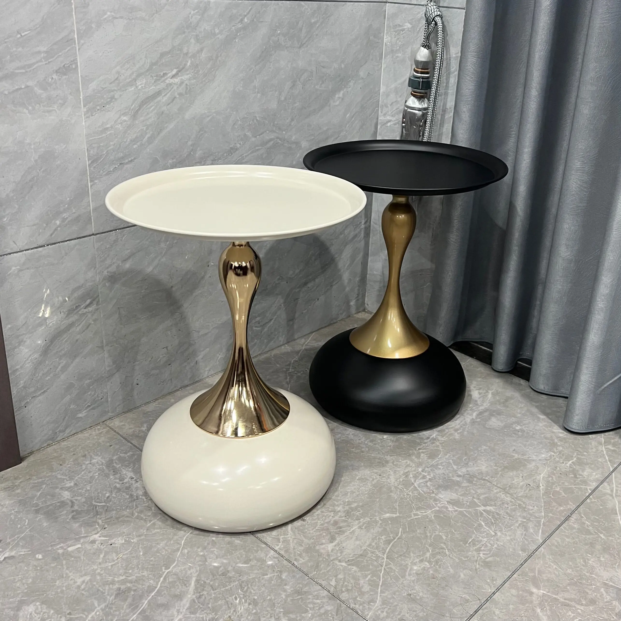 #Internet Hot Selling Small Waist Coffee Table Sofa Side Table Italian Style Light Luxury Modern Small Round Table