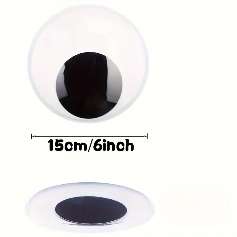 2/24 قطعة عيون جوجلي كبيرة عيون تذبذب عملاقة مع لاصق ذاتي، عيون جوجلي سوداء وبيضاء لتزيين عيد الميلاد اليدوية #6