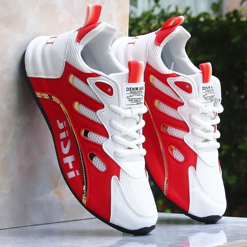 Summer New Men's Breathable Shoes Lightweight Anti-odor Man Running Sneakers Lace-up Vulcanized Shoes Versatile 39-47 Zapatillas