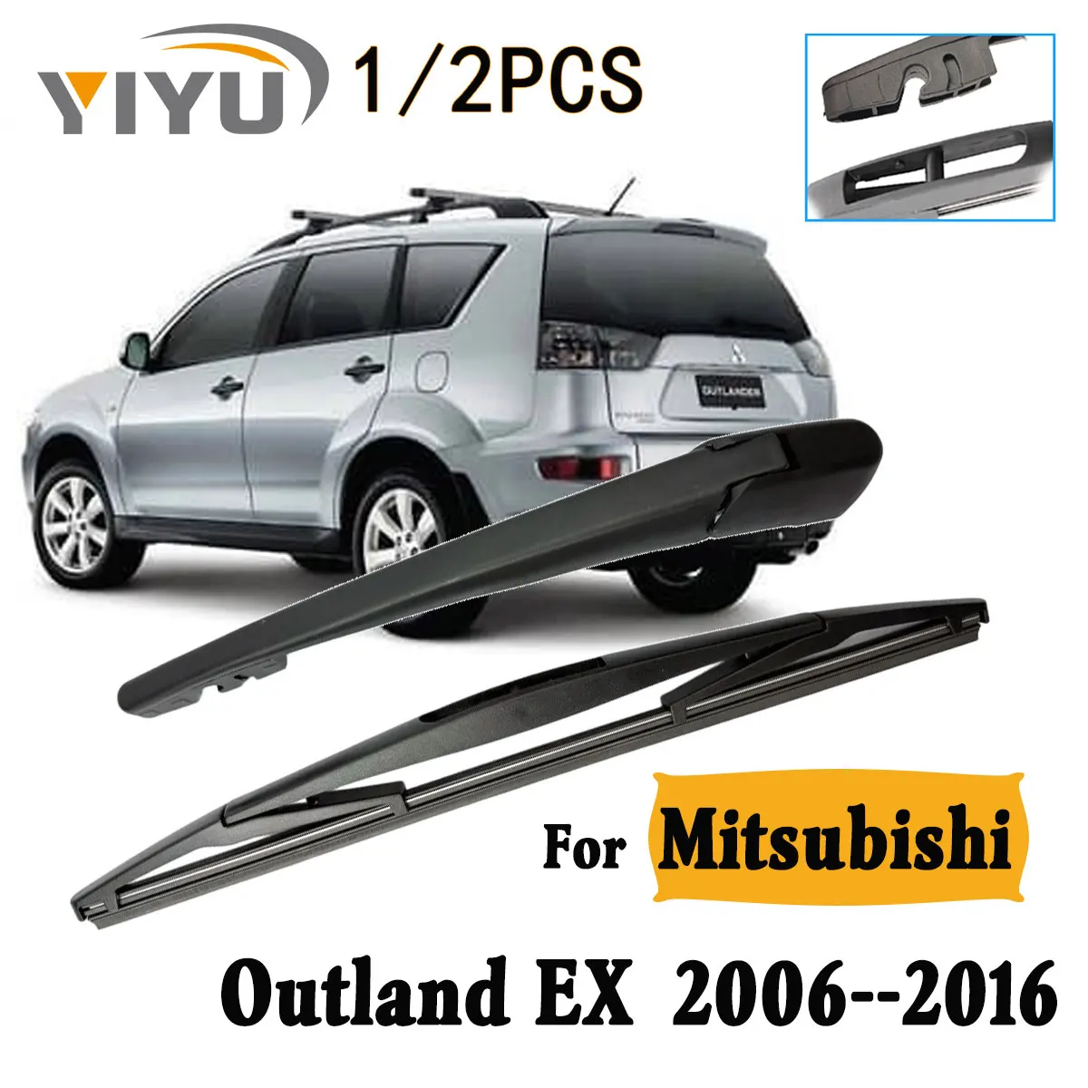1/2PCS Hinten Wischer Klinge Wischer Arm Windschutzscheibe Windschutz Sauber Heckklappe Fenster Auto Regen Pinsel Für Mitsubishi Outland EX 2006--201