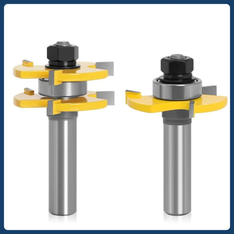 

1-7/8 "T&G 2 шт. в сборе 3 зубца шип квадратный зуб пол фрезы фрезы для фрезы по дереву деревообрабатывающие инструменты