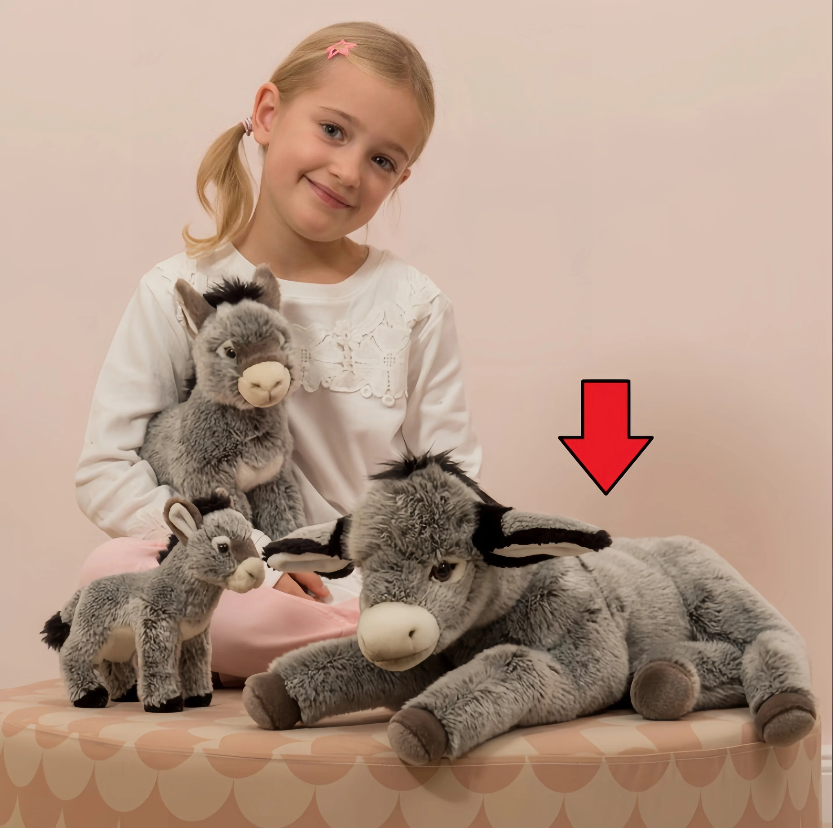 Large Plush Toy Donkey Soft and Fluffy Giant Donkey doll Cute Long-Legged Donkey Pillow Children's Gift