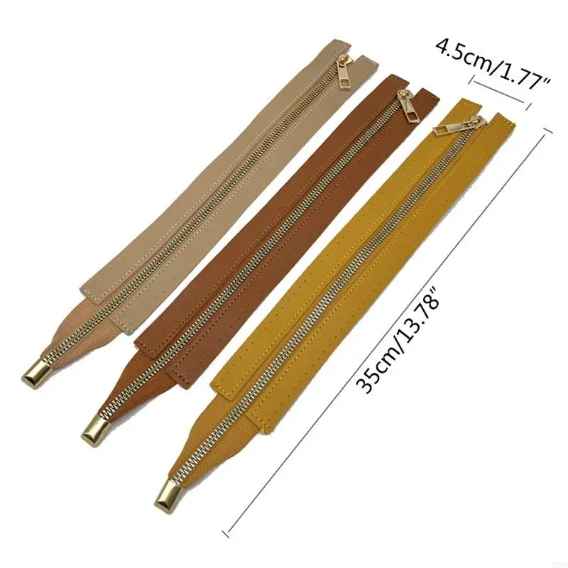 77JB PU الجلود السوستة All-Matching Bag Hardware Accessories Metal Zipper 30cm