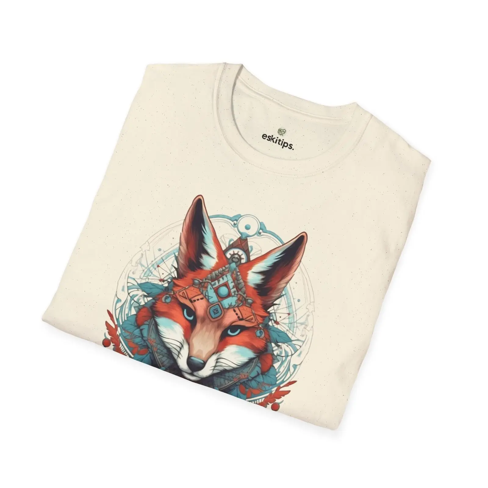 Mystical Tribal Fox Art T-Shirt - Unique Animal Design Tee