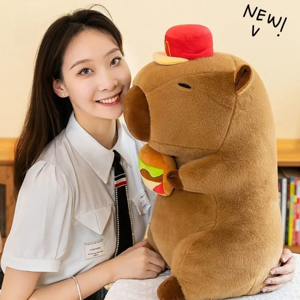 Capybara Hamburg Capybara Plush Toys Simulation Cloth Doll Capibara Anime Fluffty Toy With Hamburg 30cm/40cm Capybara Plush Doll