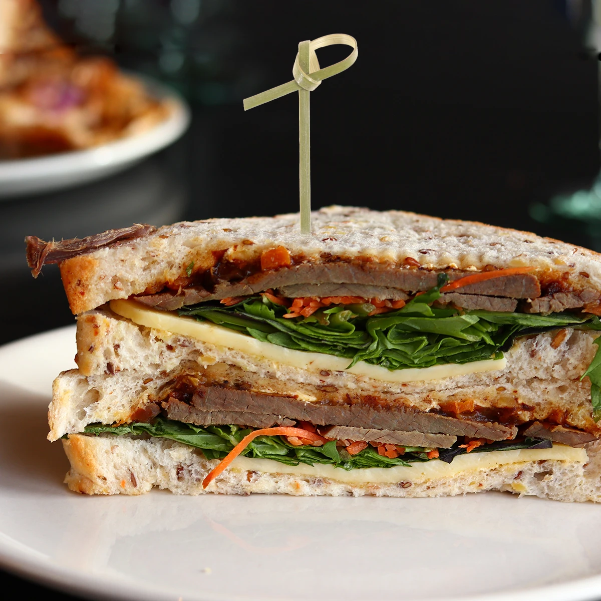 

200 pcs Bamboo Sticks Thickened Fruit Picks Creative Cocktail Picks for Party Appetizer Decor Red Bead Wooden Skewers Disposable