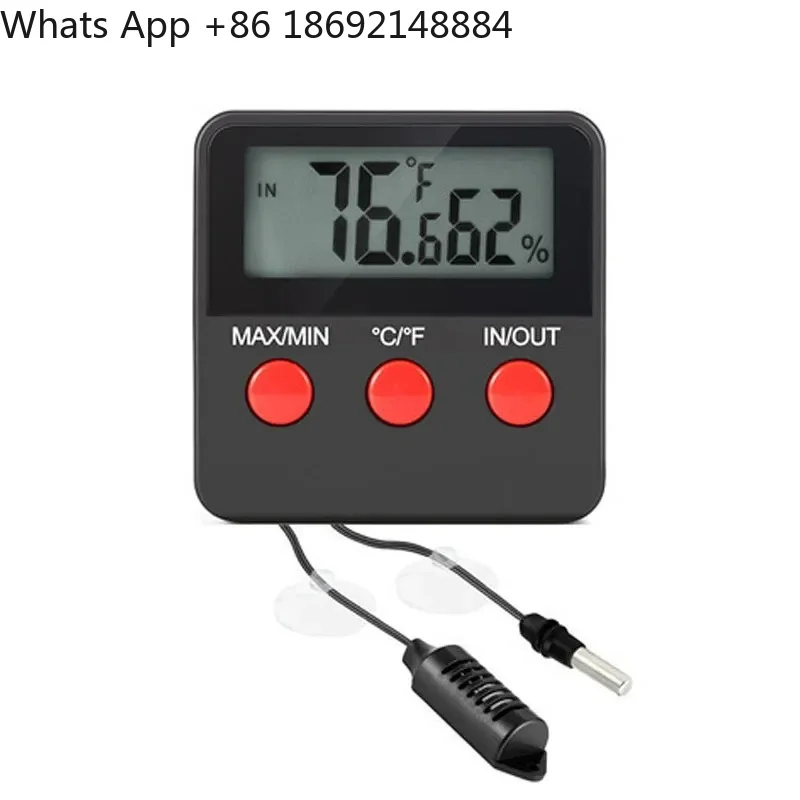 Electronic Digital Display Thermohygrometer for Crawling Pets Wet and Dry Temperature Monitor for Egg Hatching