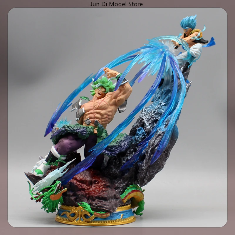 19.5cm Dragon Ball Broli Vs Gogeta Anime Movie Figure Resonance Model Gk Statue Collection Desktop Decoration Ornament Toys Gift