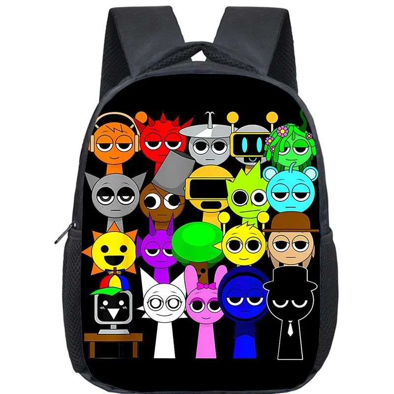 

12Inch Sprunki School Backpack Bag Incredibox Sprunki School Bag for Boys Girls Kindergarten Bookbag Sprunki Kids Back Pack Bag